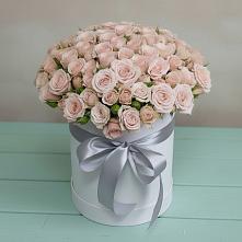 Цветочная композиция из Розы в шляпной коробке в Зырянском