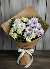 Букет цветов из:  Хризантемы и Розы в Зырянском