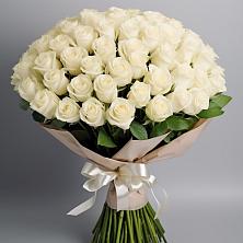 Букет 101 беля роза Белоснежка в Зырянском