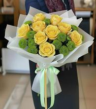 Букет цветов из:  Хризантемы и Розы в Зырянском