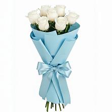 Букет 7 белых роз Проуд в Зырянском