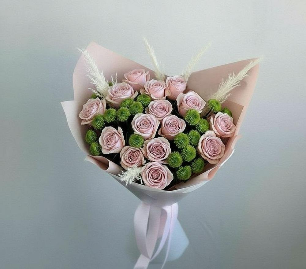 Букет цветов из: Розы и Хризантемы в Зырянском